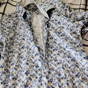 Cuadra Men Blue Floral Shirt